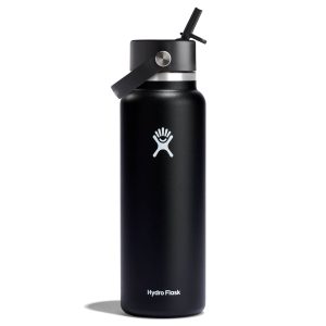 40 oz Wide Mouth with Flex Straw Cap - Black